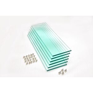 Комплект полированных стеклянных полок с фурнитурой для подставок ALTUM 700/CRYSTAL 800 (6 шт.10 мм.)