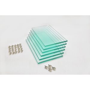 Комплект полированных стеклянных полок с фурнитурой для подставок ALTUM PANORAMIC 200/ CRYSTAL PANORAMIC 210 (6 шт.10 мм.)