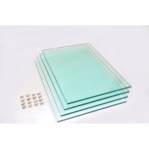 Комплект полированных стеклянных полок с фурнитурой для подставок Панорама 600 (4 шт.10 мм.)