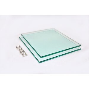 Комплект полированных стеклянных полок с фурнитурой для подставок Риф 200 (2 шт.10 мм.)